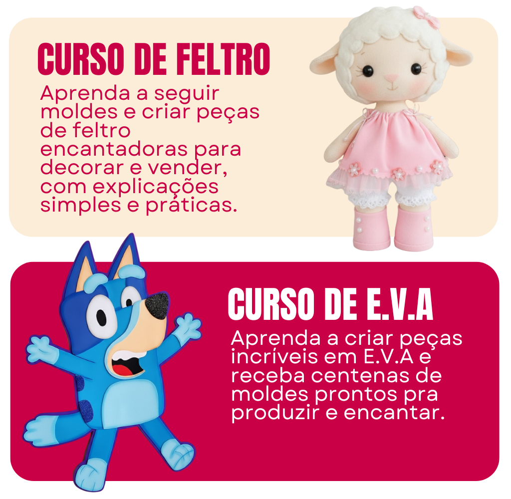 Curso de Feltro e Curso de E.V.A ArtesaFlix